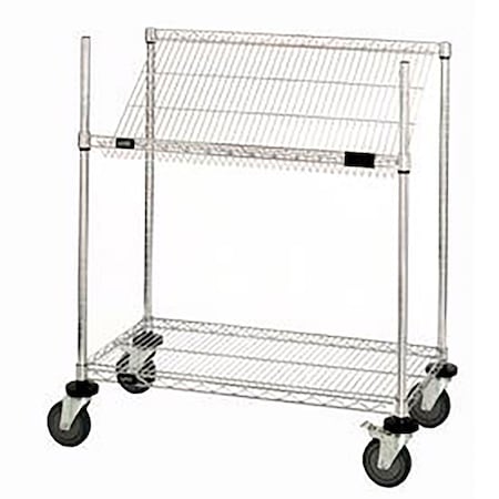 Global Industrial Easy Access Slant Shelf Chrome Wire Cart 48L x 24W x 40H 269012